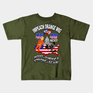 Impeach trump-impeach orange wig make america strong again Kids T-Shirt